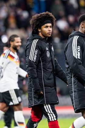 FIFA World Cup, WM, Weltmeisterschaft, Fussball UEFA Qualifiers: Deutschland - Slowakei; 17.11.2025 Karim Adeyemi (Deutschland, 14) nach dem Spiel FIFA World Cup UEFA Qualifiers: Deutschland - Slowakei; Leipzig, Red Bull Arena, 17.11.2025 Copyright: xBEAUTIFULxSPORTS Wunderlx