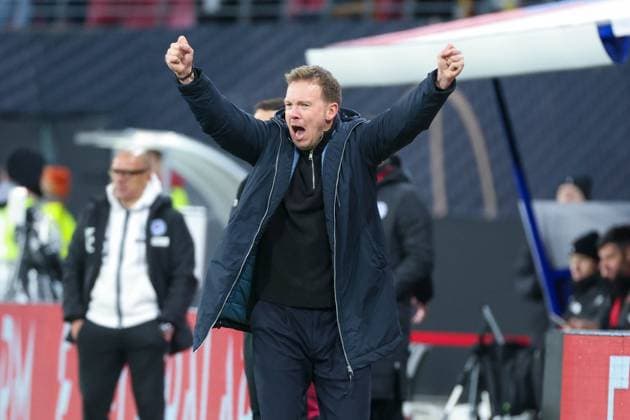 UEFA European Qualifiers - WM Qualifikation - 25 26 - Deutschland - Slowakei am 17.11.2025 in der Red Bull Arena in Leipzig Trainer Julian Nagelsmann (Deutschland) jubelt