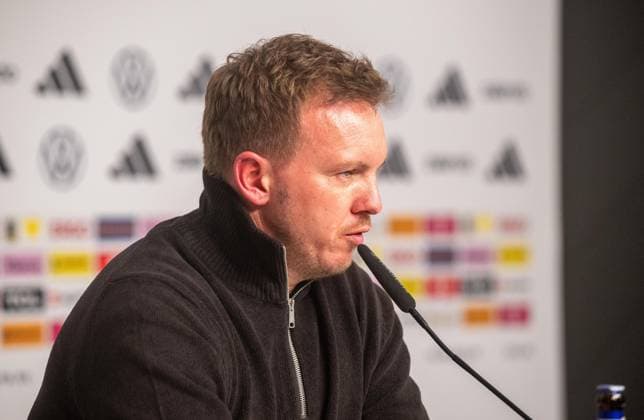 Fussball, Herren, Saison 2025 26, WM-Qualifikation (Gruppe A, 10. Spieltag) in Leipzig, Deutschland - Slowakei, Bundestrainer Julian Nagelsmann (Deutschland), 17.11 2025, Copyright: xMatthiasxKochx