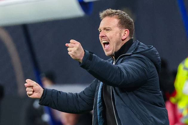 UEFA European Qualifiers - WM Qualifikation - 25 26 - Deutschland - Slowakei am 17.11.2025 in der Red Bull Arena in Leipzig Trainer Julian Nagelsmann (Deutschland) jubelt und freut sich über dasTor