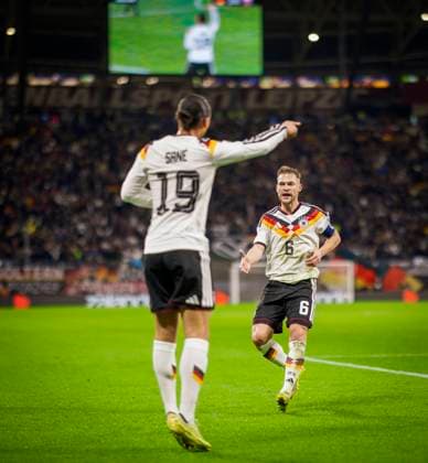 Leipzig, Germany. 17th Nov 2025. Goal celebration: Leroy Sane (DFB) Joshua Kimmich (DFB) Germany - Slovakia Deutschland - Slowakei 17.11.2025