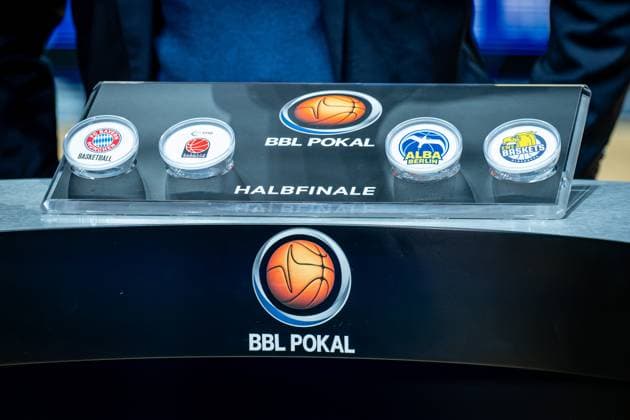 Basketball Berlin 17.11.2025 Saison 2025 2026 BBL-Pokal Viertelfinale Männer, Herren Alba Berlin - Science City Jena Auslosung Halbfinale