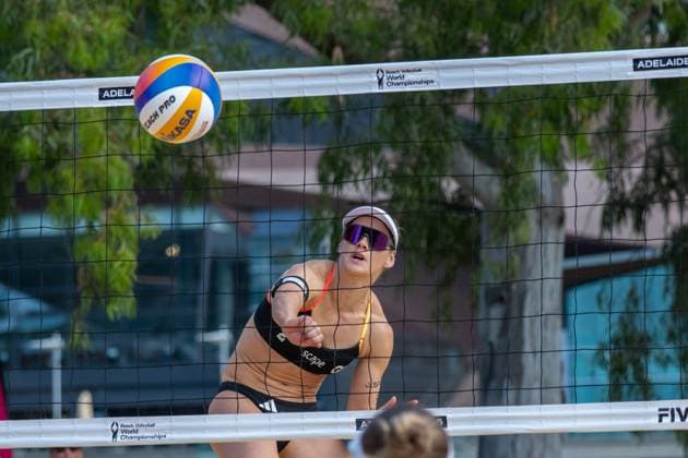 RECORD DATE NOT STATED ADELAIDE, AUSTRALIA - NOVEMBER 18: Cinja Tillmann (Player 2 - GER) during the Beach volleyball, Beachvolleyball World Championships at Adelaide on November 18, 2025 in Adelaide, Australia. Australia Copyright: xBEAUTIFULxSPORTS PeterxWeberx
