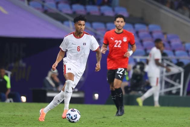 2025, 17 November - Al Ain, UAE - Kevin Pina Lenini of Cape Verde national football team, Cabo Verde during the FIFA friendly international team match between Egypt national team, Nationalteam and Cape Verde National team, Cabo Verde at Hazza bin Zayed Stadium in Ak Ain, UAE. FIFA Friendly international match, Länderspiel, Nationalmannschaft Egypt National team v Cape Verde, Cabo Verde National team before World Cup 2026 Copyright: xSebastianxFrejx