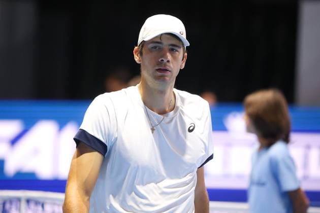 Alexander DONSKI (BUL) during ATP, Tennis Herren Challenger Bergamo, International Tennis match in Bergamo, Italy, November 18 2025  Copyright: xRobertaxCorradin IPAxSportx xipa-agency.netx xx IPA_68089000 IPA_Agency_IPA68089000