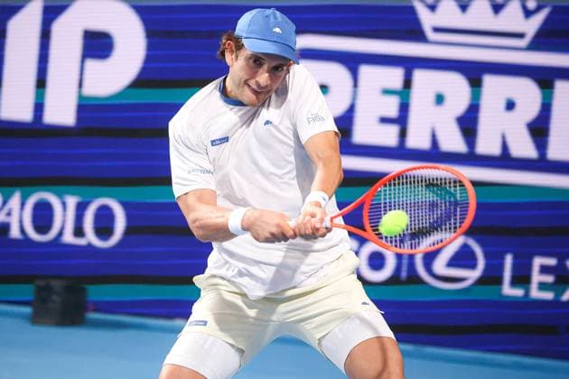 Francesco Passaro (ITA) during ATP, Tennis Herren Challenger Bergamo, International Tennis match in Bergamo, Italy, November 18 2025  Copyright: xRobertaxCorradin IPAxSportx xipa-agency.netx xx IPA_68089049 IPA_Agency_IPA68089049