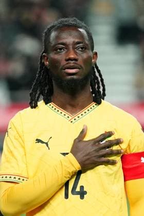 Friendly football match ( South Korea vs Ghana - 20251118 ) SEOUL, SOUTH KOREA, NOV 18: Gideon Mensah of Ghana National Football Team during the friendly football match match between South Korea National Football Team and Ghana National Football Team at the Seoul World Cup Stadium in Seoul, South Korea on November 18, 2025. (Editorial Use Only) Seoul the Seoul World Cup Stadium South Korea 8240_285886 Copyright: xSeokyongxLee PentaxPressx