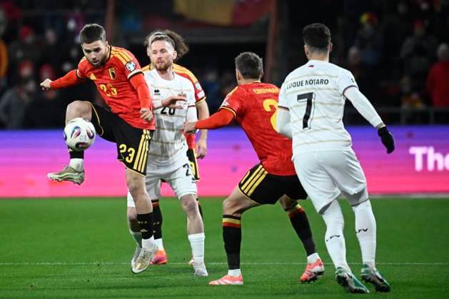 Belgium v Liechtenstein - FIFA World Cup, WM, Weltmeisterschaft, Fussball 2026 UEFA Qualifiers LIEGE, BELGIUM - NOVEMBER 18 : Raskin Nicolas midfielder of Belgium during the FIFA World Cup 2026 UEFA European Qualifiers group J qualifying round matchday 10 between Belgium and Liechtenstein on November 18, 2025 in Liege, Belgium, 18 11 2025 Liege Belgium  Copyright: xPeterxDexVoechtx