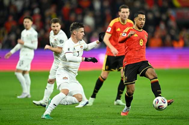 Belgium v Liechtenstein - FIFA World Cup, WM, Weltmeisterschaft, Fussball 2026 UEFA Qualifiers LIEGE, BELGIUM - NOVEMBER 18 : Tielemans Youri midfielder of Belgium in action during the FIFA World Cup 2026 UEFA European Qualifiers group J qualifying round matchday 10 between Belgium and Liechtenstein on November 18, 2025 in Liege, Belgium, 18 11 2025 Liege Belgium  Copyright: xNicoxVereeckenx