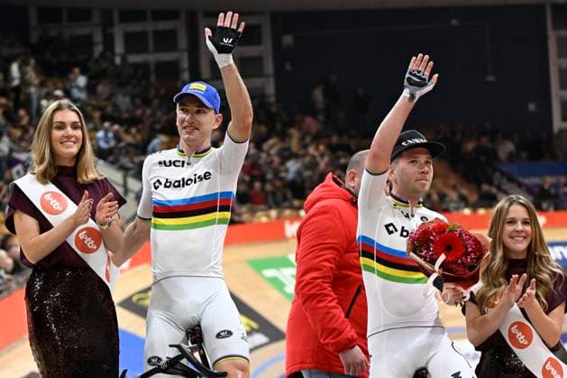 Lotto Six Days Flanders-Ghent 18 11 2025 GENT, BELGIUM - NOVEMBER 18 : Van Den Bossche Fabio (BEL) of Alpecin-Deceuninck and De Vylder Lindsay (BEL) pictured during the Lotto Six Days of Flanders Ghent on November 18, 2025 in Gent, Belgium, 18 11 2025 Gent Belgium  Copyright: xJanxDexMeuleneirx