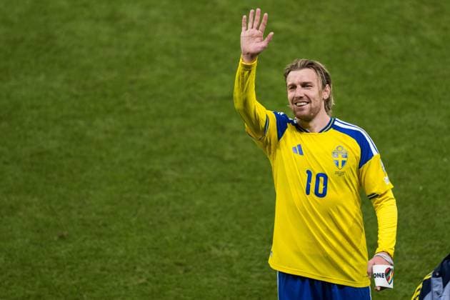 251118 Emil Forsberg of Sweden after the FIFA World Cup, WM, Weltmeisterschaft, Fussball Qualifier football match between Sweden and Slovenia on November 18, 2025 in Stockholm. Photo: Carl Sandin BILDBYRAN kod CS JM0752 bbeng fotboll football soccer fotball vm-kval fifa world cup qualifier sverige sweden sverige a slovenien slovenia Copyright: CARLxSANDIN BB251118CS030