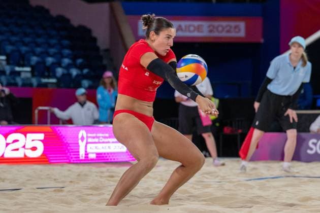 RECORD DATE NOT STATED Beach volleyball, Beachvolleyball World Championships Adelaide, Australia 18.11.2025 ADELAIDE, AUSTRALIA - NOVEMBER 18: Lexy Denaburg (Player 2 - USA) during the Beach Volleyball World Championships at Adelaide on November 18, 2025 in Adelaide, Australia. Copyright: xBEAUTIFULxSPORTS PeterxWeberx