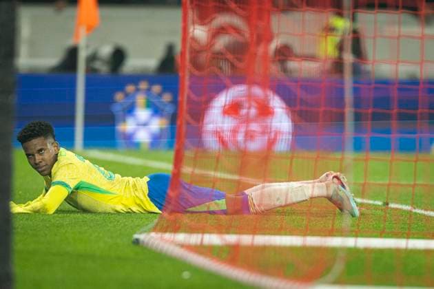 FOOTBALL: International Friendly, Länderspiel, Nationalmannschaft match between Brazil and Tunez at Stade Pierre-Mauroy on November 18, 2025 in Lille, France. Estevao 20 (BRA)  Copyright: xelyxandroxcegarrax