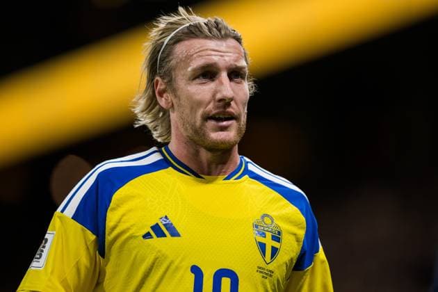 251118 Emil Forsberg of Sweden during the FIFA World Cup, WM, Weltmeisterschaft, Fussball Qualifier football match between Sweden and Slovenia on November 18, 2025 in Stockholm. Photo: Jesper Zerman BILDBYRAN kod JZ JM0752 bbeng fotboll football soccer fotball vm-kval fifa world cup qualifier sverige sweden sverige a slovenien slovenia Copyright: JESPERxZERMAN BB251118JZ095