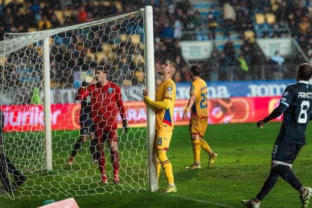 Romania v San Marino - European Qualifiers Group H - FIFA World Cup, WM, Weltmeisterschaft, Fussball 2026 PLOIESTI, ROMANIA, NOVEMBER 18, 2025 - Romania v San Marino - European Qualifiers Group H - FIFA World Cup 2026, Daniel Birligea during the match. Copyright: xVLADxBEREHOLSCHIx