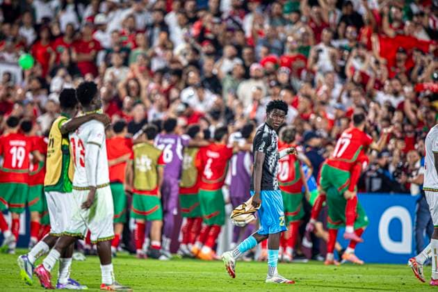 Fußball, U17 WM, Marokko - Mali WM Fussball FIFA U17, U 17 U 17 Weltmeisterschaft Katar 2025, Marokko vs Mali - Achtelfinale: Freude, Emotionen, Jubel nach dem Sieg für das Team aus Marokko Copyright: xRedhaxHosnixSegganix