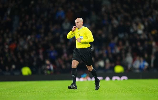 November 18 2025: Szymon Marciniak looks on during a World Cup Qualification game, Scotland v Denmark , Hamden , Glasgow, Scotland. CSM Glasgow Scotland - ZUMAc04_ 20251118_zma_c04_113 Copyright: xKimxPricex