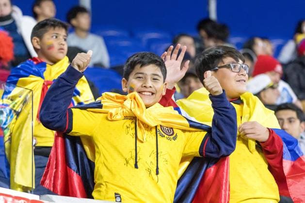 Ecuador and New Zealand in the United States Ecuador fans during a friendly match against New Zealand at the Sports Illustrated studios in Harrison, United States, on the afternoon of Tuesday, November 18, 2025. HARRISON NJ United States Copyright: xWilliamxVolcovx