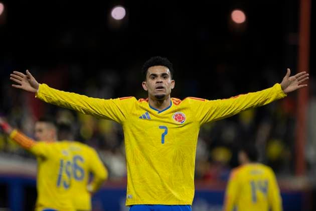 Sport Bilder des Tages Luis Diaz of Colombia celebrates a goal during a friendly match between the Colombian and Australian national teams at Citi Field in New York City, 18 November 2025. International Friendly, Länderspiel, Nationalmannschaft Colombia vs. Australia !ACHTUNG: NUR REDAKTIONELLE NUTZUNG!  Copyright: xAngelxColmenaresx AMDEP9355 20251119-55018578067_1