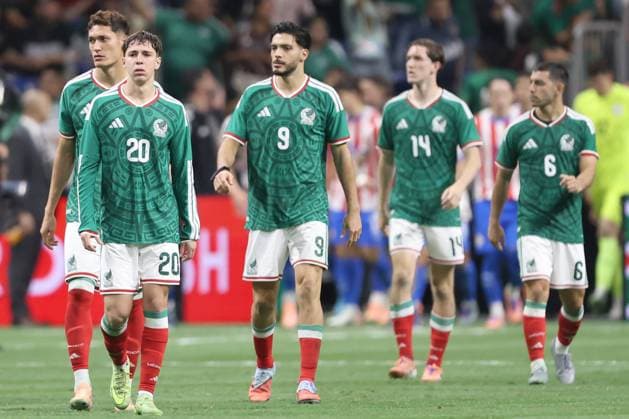 Mexico players reacts during a friendly match between Mexico and Paraguay at the Alamodome in San Antonio, California, 18 November 2025. International Friendly, Länderspiel, Nationalmannschaft Mexico - Paraguay !ACHTUNG: NUR REDAKTIONELLE NUTZUNG!  Copyright: xCarlosxRamírezx AME363 20251119-55018578082_1