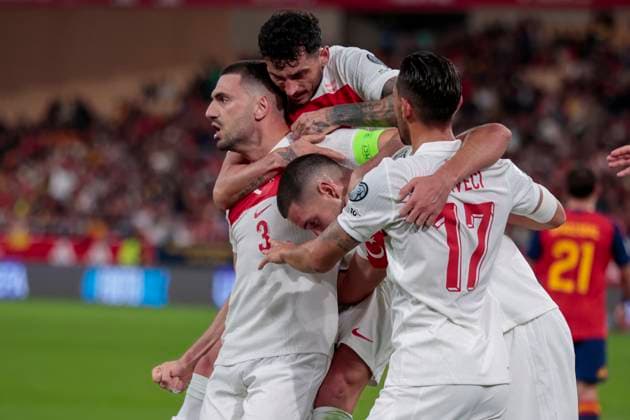 Spain v Turkiye - FIFA World Cup, WM, Weltmeisterschaft, Fussball 2026 Qualifier Deniz Gul of Turkey celebrates a goal during the FIFA World Cup 2026 Qualifier match between Spain and Turkiye at La Cartuja Stadium in Seville, Spain, on November 18, 2025. Seville Spain  Copyright: xJosexLuisxContrerasx originalFilename:joseluiscontreras-spainvtu251118_npYCj.jpg