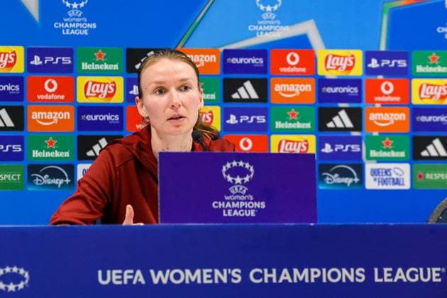 251014 OH Leuven press conference, PK, Pressekonferenz Sara Pusztai (8) of OH Leuven pictured during the OH Leuven MD-1 press conference ahead of a female soccer match between OH Leuven (BEL) and AS Roma (ITA), 2025-2026 season of UEFA Women™s Champions League , on Wednesday 19 November 2025 in LEUVEN , Belgium . PHOTO SPORTPIX Sevil Oktem LEUVEN DEN DREEF Vlaams-Brabant Belgium  Copyright: xSportpix.bex xSevilxOktemxSevilxOktemx