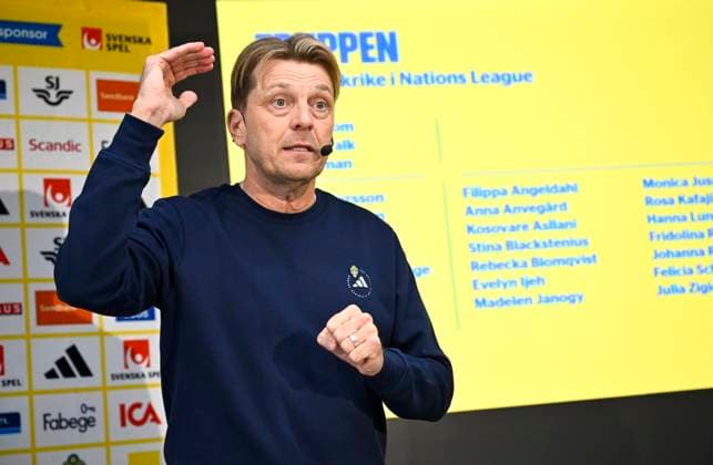 STOCKHOLM, SVERIGE 20251119 Damlandslagets förbundskapten Tony Gustavsson presenterar truppen till Nations League-matchen mot Frankrike. STOCKHOLM SVERIGE x10070x