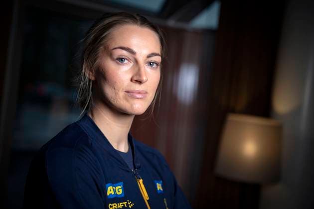 HALMSTAD 2025-11-19 Kristin Thorleifsdottir (29) during Wednesday s press conference, PK, Pressekonferenz with the Swedish national handball team at Scandic Hallandia in Halmstad. HALMSTAD SWEDEN x50090x