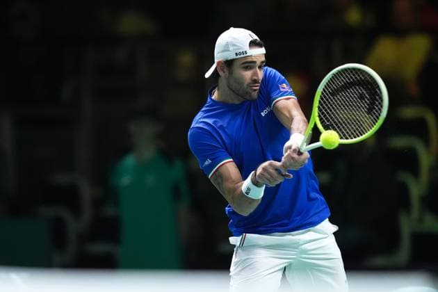 Matteo Berrettini in action during the Davis Cup Finals 2025 Quarterfinals match between Matteo Berrettini (Italy) and Jurij Rodionov (Austria) at Bologna Fiere, Bologna, Italy - November 19, 2025. - Tennis.  Copyright: xMassimoxPaolone LaPressex
