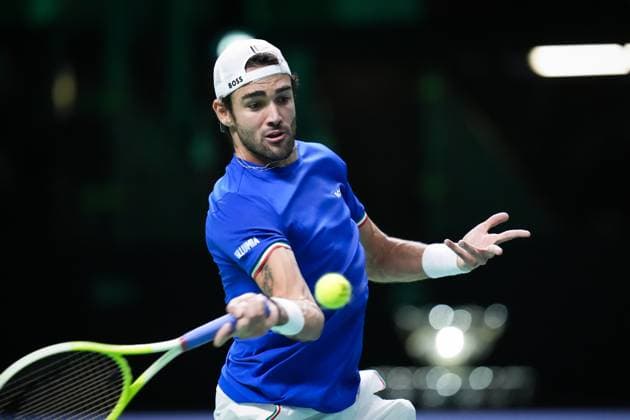 Matteo Berrettini in action during the Davis Cup Finals 2025 Quarterfinals match between Matteo Berrettini (Italy) and Jurij Rodionov (Austria) at Bologna Fiere, Bologna, Italy - November 19, 2025. - Tennis.  Copyright: xMassimoxPaolone LaPressex