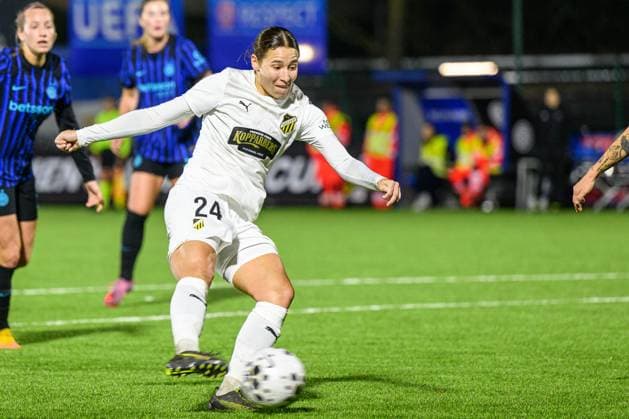 251119 Tabby Tindell of Häcken during the UEFA Women s Europa Cup between Inter and Häcken on November 19, 2025 in Milano. Photo: Daniel Stiller BILDBYRAN kod DS DS0528 fotboll football soccer fotball europa cup inter häcken uefa womens europa cup dam bbeng Copyright: DANIELxSTILLER BB251119DS020