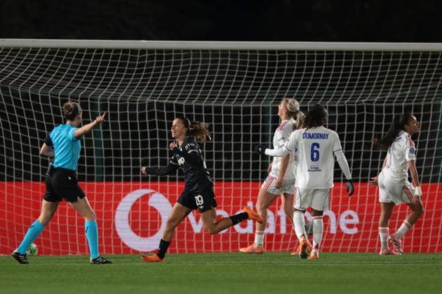 Biella, Italy, 19th November 2025. Tatiana Pinto of Juventus celebrates after scoring to give the side a 3-0 lead during the Juventus Women vs Lyonnes UEFA Womens Champions League match at Stadio Vittorio Pozzo, Biella. Picture credit should read: Jonathan Moscrop Sportimage EDITORIAL USE ONLY. No use with unauthorised audio, video, data, fixture lists, club league logos or live services. Online in-match use limited to 120 images, no video emulation. No use in betting, games or single club league player publications. SPI_019_JM_JUVE_LYONNES_UWCL SPI-4295-0019