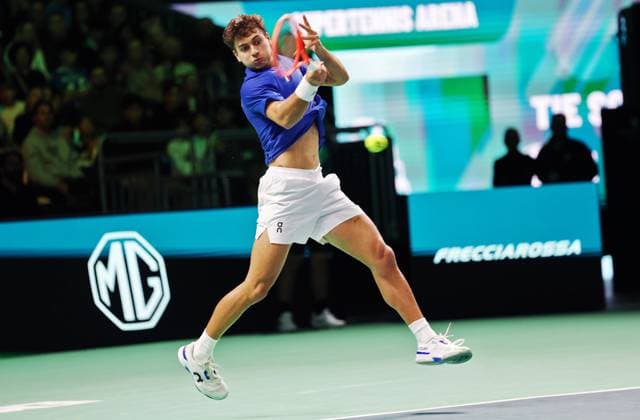 TENNIS - Davis Cup Final 8 BOLOGNA,ITALY,19.NOV.25 - TENNIS - ITF Davis Cup, Final 8, Italy vs Austria. Image shows Flavio Cobolli (ITA).  GEPAxpictures xMatthiasxHauer
