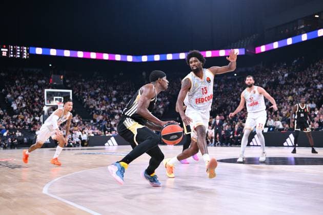 BASKET BALL : LDLC ASVEL vs AS Monaco - Turkish Airlines Euroligue - LDLC ARENA venue - Decines - 19 11 2025 Glynn Watson Jr rom LDLC ASVEL during the Turkish Airlines Euroleague match between LDLC ASVEL and AS Monaco at the LDLC ARENA venue in Decines, France on November 19th 2025  Copyright: xCYRILxALISTERxLESTAGEx