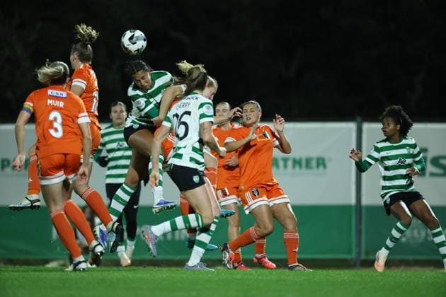 Leonete Correia ( Sporting CP Womens team ) in action during the match between Sporting CP Womens team and Glasgow City LFC Womens team, valid for UEFA Womens Europa Cup 2025 2026 - round of 16 at Estadio Aurelio Pereira on 19 November 2025. Lisboa Estadio Aurelio Pereira Alcochete Portugal Copyright: xIMAGOx xPRIMExSPORTSxIMAGESx xFILIPExOLIVEIRAx