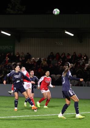 Arsenal v Real Madrid Women 19 November 2025, Boreham Wood - UEFA Women™s Champions League - Arsenal v Real Madrid Women - Alessia Russo of Arsenal scoring the opening goal - Photo: Charlotte Wilson Offside. Boreham Wood UK Copyright: xCharlottexWilsonx xOffsidexOffside