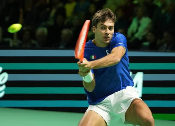 TENNIS - DAVIS CUP 2025 - FINAL 8 19 11 2025 Flavio Cobolli of Italia during the Davis Cup 2025, Final 8, Tennis event on 19 November 2025 in Bologna, Italy - Photo Laurent Lairys BolognaItaly  Copyright: xLaurentxLairysx