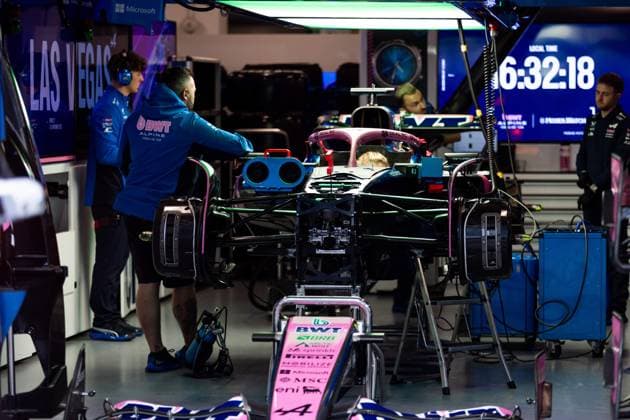 F1 - LAS VEGAS GRAND PRIX 2025 Alpine F1 Team A525, mechanical detail garage, box, during the 2025 Formula 1 Las Vegas Grand Prix, 22th round of the 2025 FIA Formula One World Championship, WM, Weltmeisterschaft from November 21 to 23, 2025 on the Las Vegas Strip Circuit, in Paradise, Nevada, United States of America - Copyright: xJoaoxFilipex