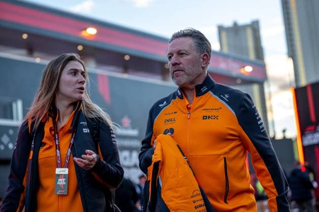 LAS VEGAS, UNITED STATES: Zak Brown, The CEO of the McLaren F1 team, at the 2025 Formula 1 Las Vegas Grand Prix at the Las Vegas Street Circuit in Las Vegas, United States.