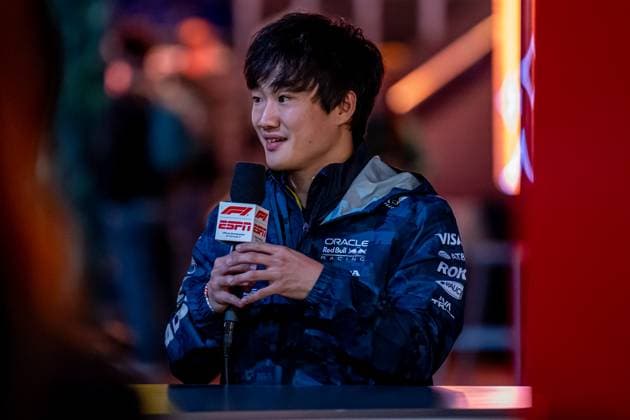 LAS VEGAS, UNITED STATES: Yuki Tsunoda, racing for the Red Bull Racing team during the 2025 Formula 1 Las Vegas Grand Prix at the Las Vegas Street Circuit in Las Vegas, United States