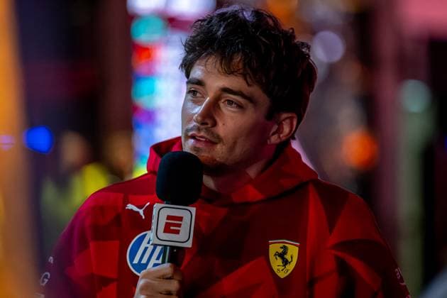 LAS VEGAS, UNITED STATES: Charles Leclerc, racing for the Ferrari team during the 2025 Formula 1 Las Vegas Grand Prix at the Las Vegas Street Circuit in Las Vegas, United States