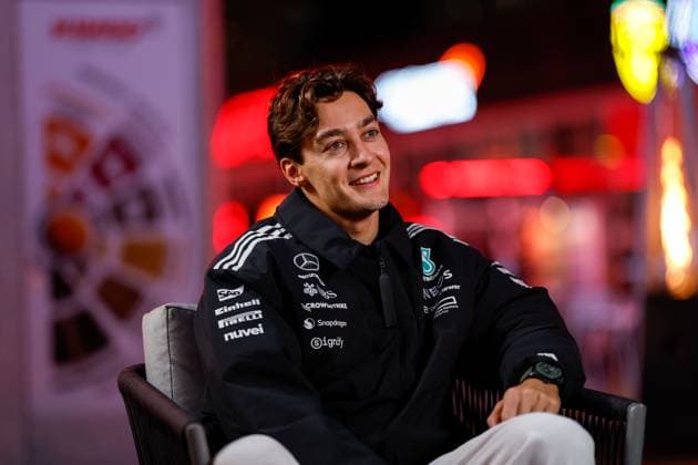F1 - LAS VEGAS GRAND PRIX 2025 RUSSELL George (gbr), Mercedes AMG F1 Team W16, portrait during the 2025 Formula 1 Las Vegas Grand Prix, 22th round of the 2025 FIA Formula One World Championship, WM, Weltmeisterschaft from November 21 to 23, 2025 on the Las Vegas Strip Circuit, in Paradise, Nevada, United States of America - ParadiseUnited States  Copyright: xDPPIx