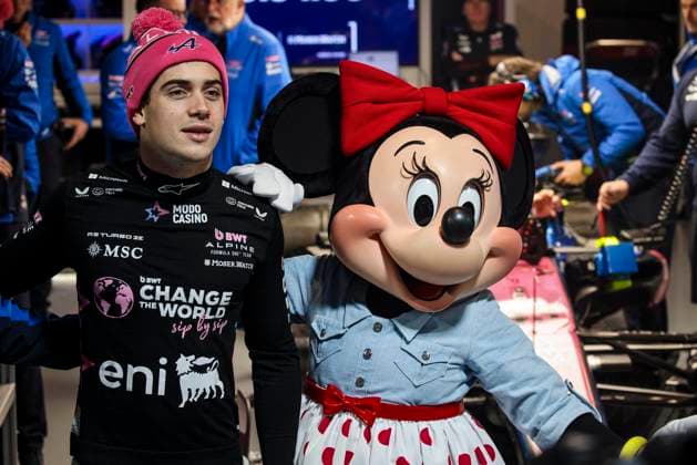 F1 - LAS VEGAS GRAND PRIX 2025 COLAPINTO Franco (arg), Alpine F1 Team A525, portrait Minnie Mouse Disney during the 2025 Formula 1 Las Vegas Grand Prix, 22th round of the 2025 FIA Formula One World Championship, WM, Weltmeisterschaft from November 21 to 23, 2025 on the Las Vegas Strip Circuit, in Paradise, Nevada, United States of America - ParadiseUnited States  Copyright: xXavixBonillax