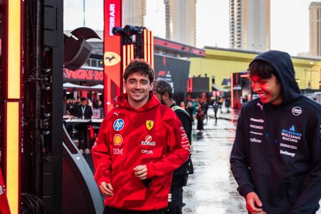 Formula 1 Heineken Las Vegas Grand Prix 2025 Thomas Cerato OVERTAKE MAXPPP - Las Vegas 20 11 2025 16 LECLERC Charles (mon), Scuderia Ferrari HP, portrait at the Formula 1 Heineken Las Vegas Grand Prix 2025, the 22nd round of the 2025 FIA Formula 1 World Championship, WM, Weltmeisterschaft held on the Las Vegas Strip Circuit in Las Vegas, Nevada, United States, from 19 to 22 November 2025. Las Vegas Las Vegas Strip Circuit United States  Copyright: xOVERTAKE MAXPPPxThomasxCeratox OVT202511206160 OVT202511206160