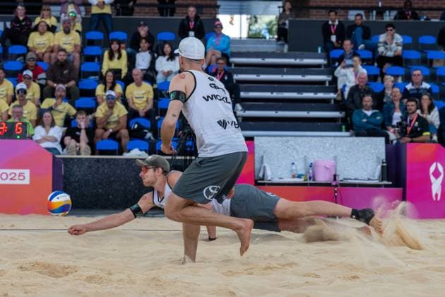 RECORD DATE NOT STATED ADELAIDE, AUSTRALIA - NOVEMBER 20: Nils Ehlers (Player 1 - GER), Clemens Wickler (Player 2 - GER) during the Beach volleyball, Beachvolleyball World Championships at Adelaide on November 20, 2025 in Adelaide, Australia. Australia Copyright: xBEAUTIFULxSPORTS PeterxWeberx