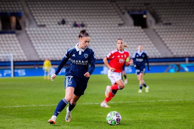 Maelle Garbino of Paris FC in action during the UEFA Womens Champions League game between Paris FC and SL Benfica at Stade Jean Bouin in Paris, France. Copyright: xPaulinexFIGUETx xSPPx Sportspressphoto_SPR64111