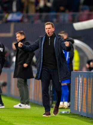 17.11.2025, Fussball WM-Qualifikation Europa 2025 26, 10.Spieltag, Deutschland - Slowakei, in der Red-Bull-Arena Leipzig (Deutschland). Torjubel Trainer Julian Nagelsmann (Deutschland) *** 17 11 2025, Football World Cup Qualification Europe 2025 26, Matchday 10, Germany Slovakia, at the Red Bull Arena Leipzig Germany Goal celebration Coach Julian Nagelsmann Germany