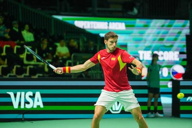 November 20, 2025, Bologna, Bretagne, Italy: Pablo Carreno Busta of Spain during the Davis Cup 2025, Final 8, Tennis event on 19 November 2025 in Bologna, Italy - Photo Bologna Italy - ZUMAl193 20251120_zsp_l193_006 Copyright: xLaurentxLairysx