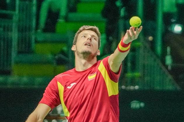 November 20, 2025, Bologna, Bretagne, Italy: Pablo Carreno Busta of Spain during the Davis Cup 2025, Final 8, Tennis event on 19 November 2025 in Bologna, Italy - Photo Bologna Italy - ZUMAl193 20251120_zsp_l193_049 Copyright: xLaurentxLairysx