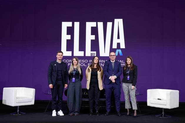 November 20, 2025, Las Rozas, Madrid, Spain: Patrick Kisko, Managing Director of the DFB Euro Gmbh, Gara Cendal, Director of Operations and Events RFEF, David Gough, Head of Womenâ€⠢s Football Competitions UEFA and Victoria Diaz, General Secretary AUF pose for the photo during the International Womenâ€⠢s Football Congress 2025 ELEVA at Ciudad del Futbol on November 20, 2025, in Las Rozas, Madrid, Spain. Las Rozas Spain - ZUMAa181 20251120_zaa_a181_037 Copyright: xDennisxAgyemanx